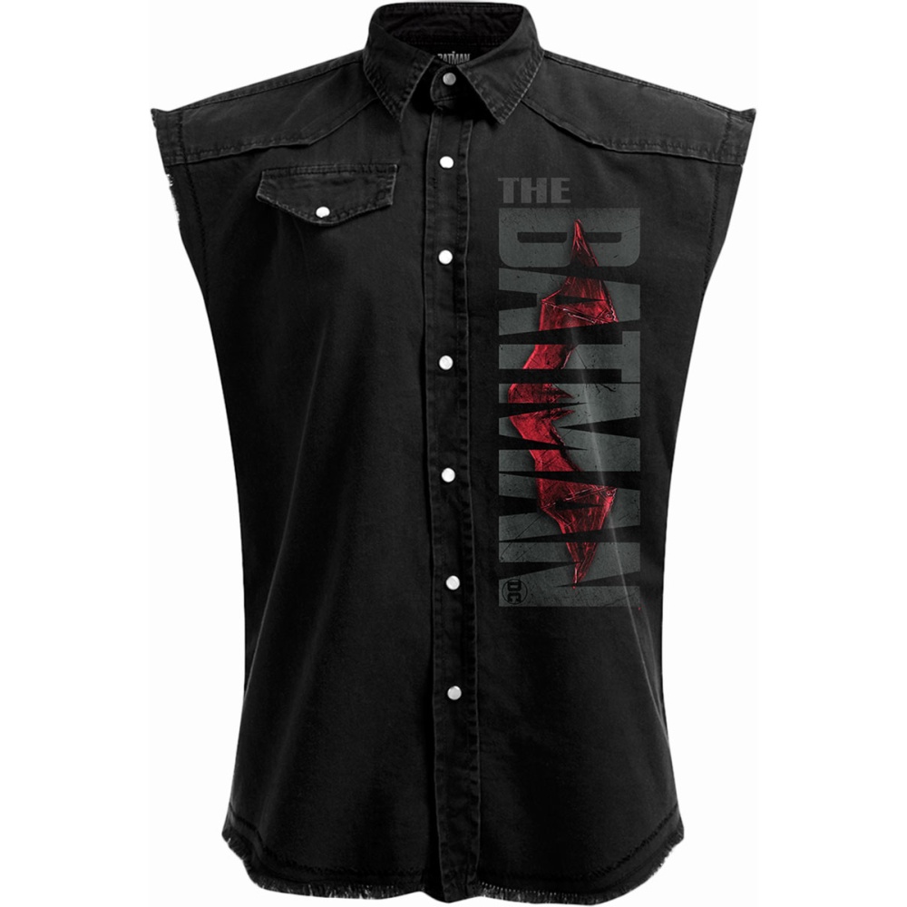 Spiral Batman - THE BATMAN - PROFILE LOGO Sleeveless workshirt - Black